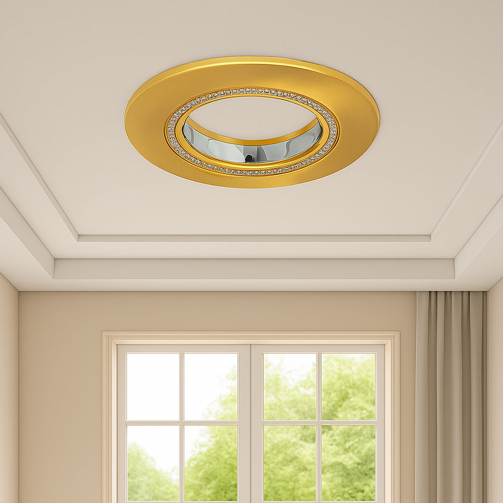 Portafaretto incasso con effetto brillantini oro/argento – Per controsoffittatura - ambraled