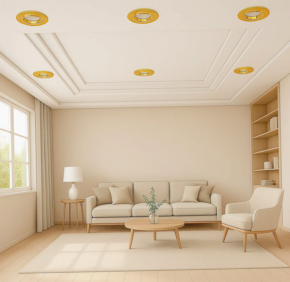 Portafaretto incasso con effetto brillantini oro/argento – Per controsoffittatura - ambraled