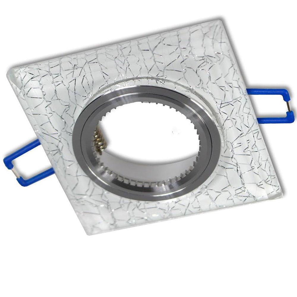 Portafaretto da incasso quadrato oro/argento per faretti GU10 - ambraled