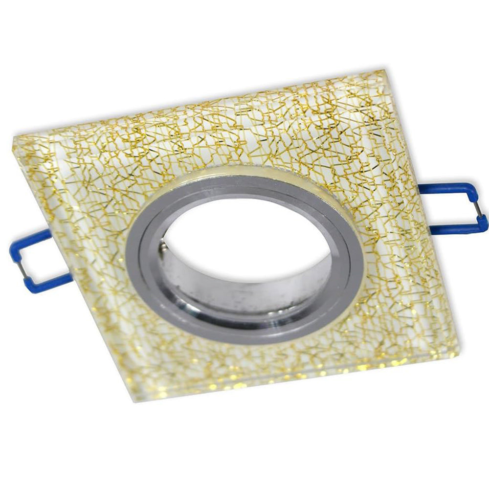 Portafaretto da incasso quadrato oro/argento per faretti GU10 - ambraled