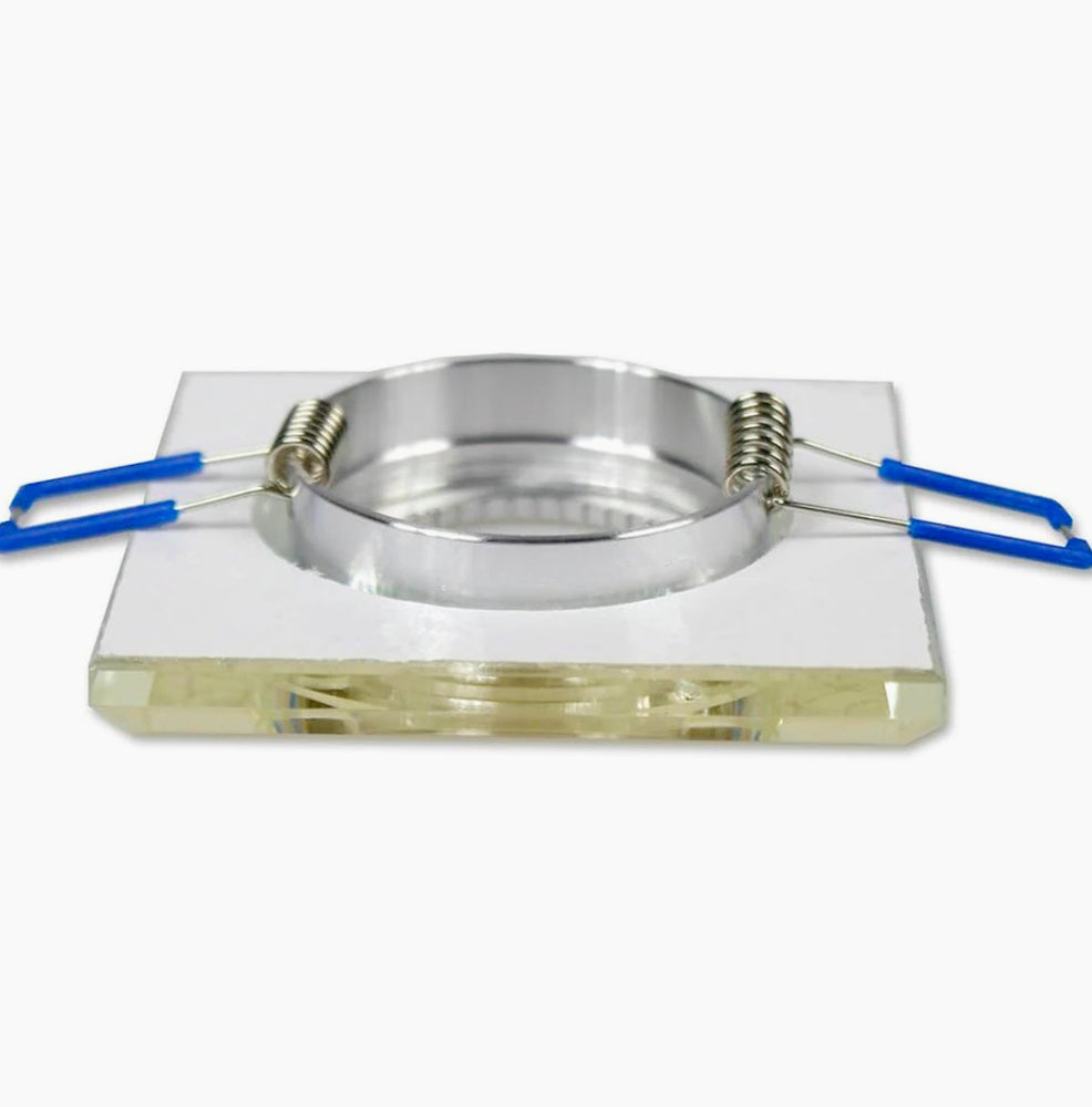 Portafaretto da incasso quadrato oro/argento per faretti GU10 - ambraled