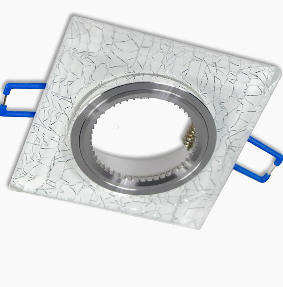 Portafaretto da incasso quadrato oro/argento per faretti GU10 - ambraled