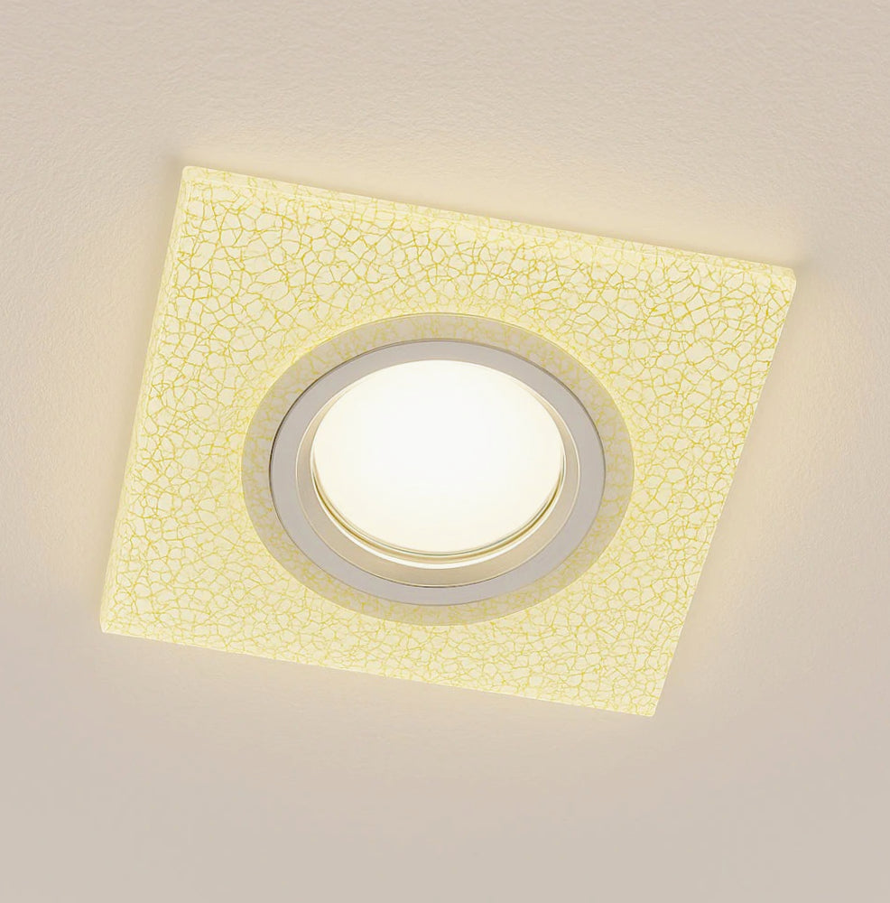 Portafaretto da incasso quadrato oro/argento per faretti GU10 - ambraled