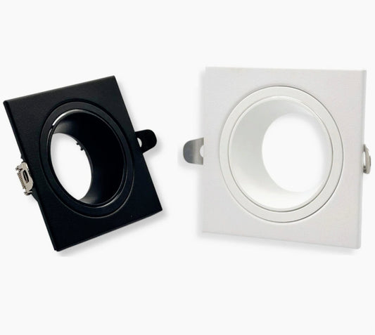 Portafaretto quadrato orientabile – Per controsoffitto, compatibile GU10 / MR16 - ambraled