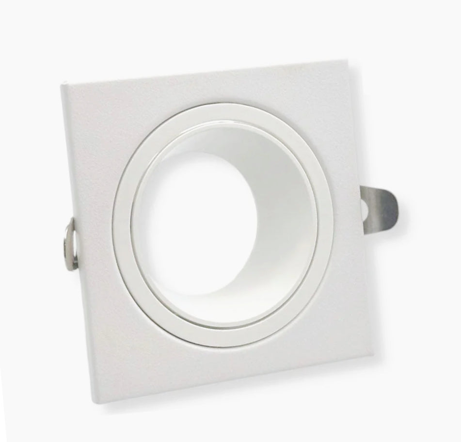 Portafaretto quadrato orientabile – Per controsoffitto, compatibile GU10 / MR16 - ambraled