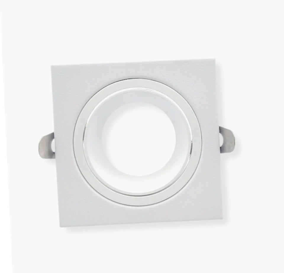 Portafaretto quadrato orientabile – Per controsoffitto, compatibile GU10 / MR16 - ambraled
