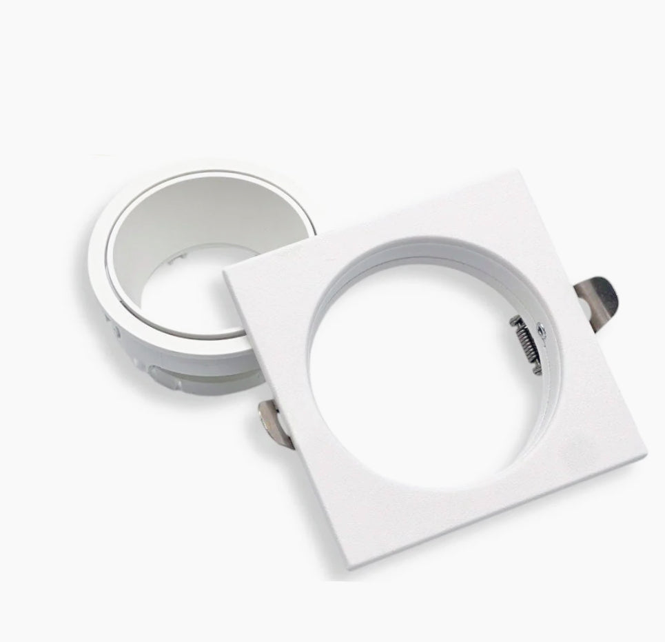 Portafaretto quadrato orientabile – Per controsoffitto, compatibile GU10 / MR16 - ambraled
