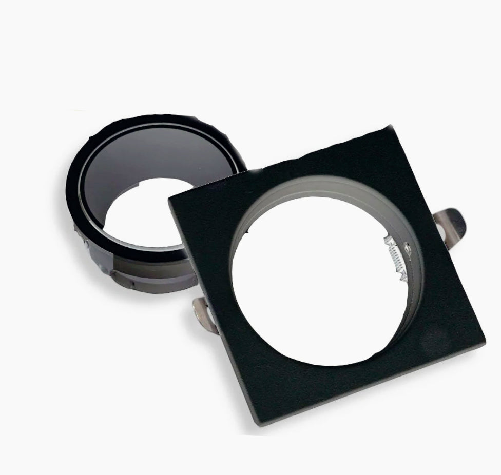 Portafaretto quadrato orientabile – Per controsoffitto, compatibile GU10 / MR16 - ambraled