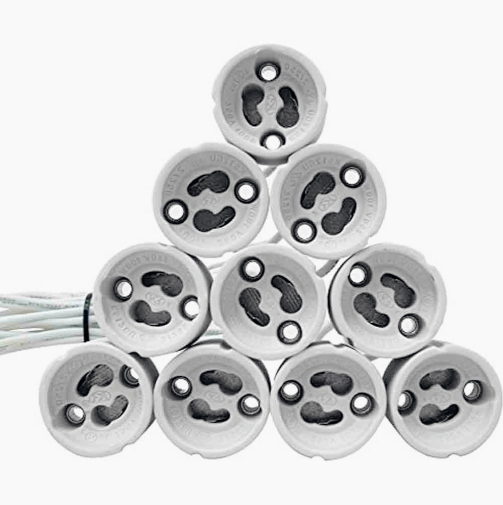 Portalampade in ceramica – Per faretto 220V GU10 - ambraled