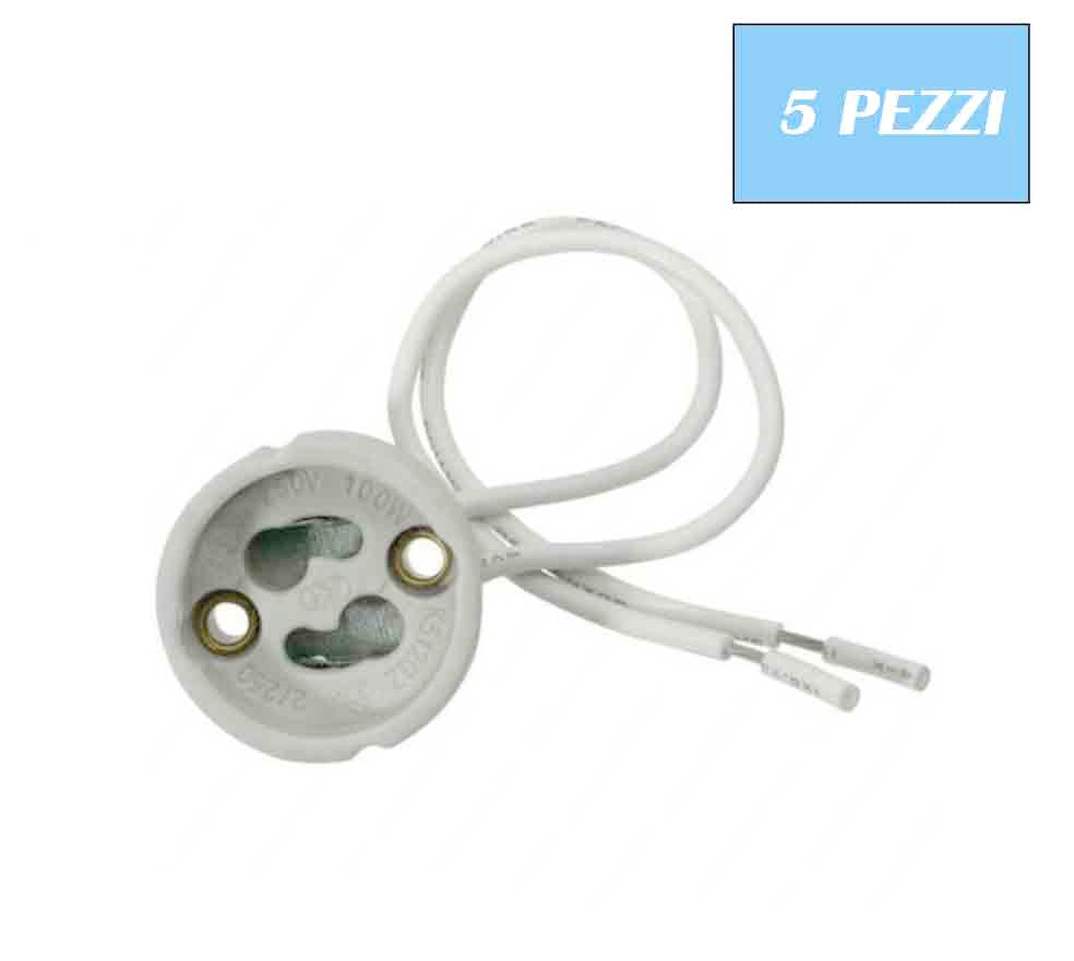 Portalampade in ceramica – Per faretto 220V GU10 - ambraled