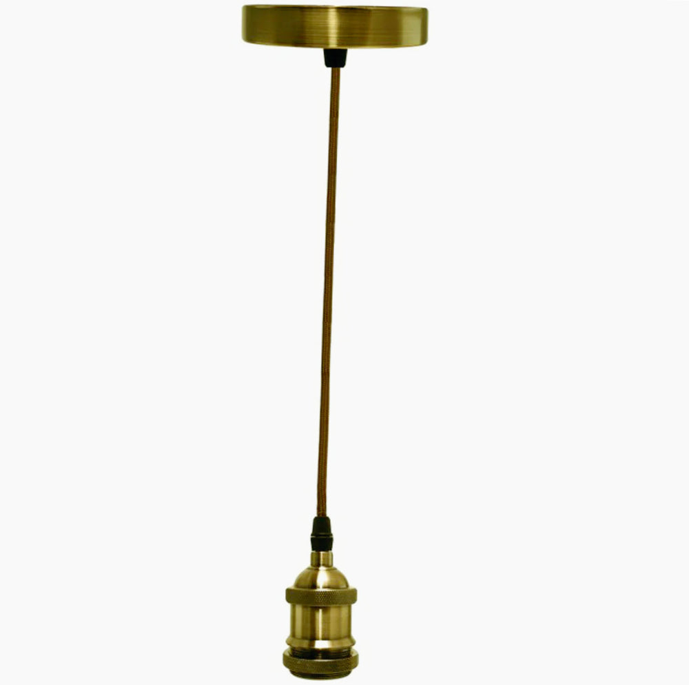 Portalampada a sospensione cavo in corda 2 metri bronzo E27 - ambraled