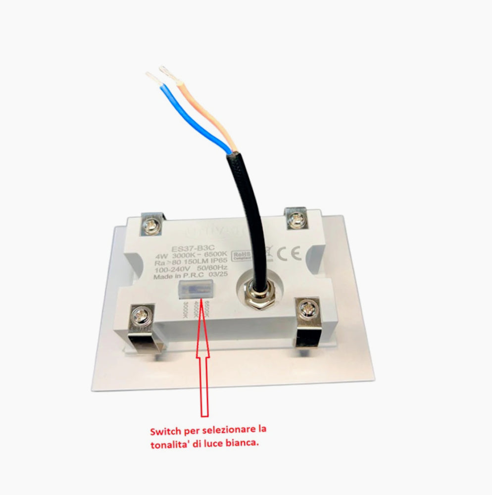 Segnapasso LED 4W da incasso 503 IP65 con tecnologia CCT - ambraled