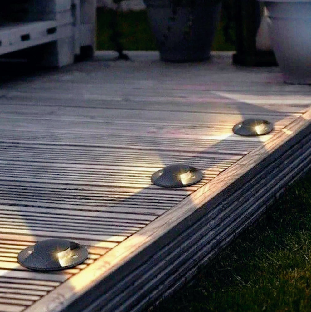 Faretto calpestabile LED 1W – 2 fasci luce esterno vialetti IP67 - ambraled