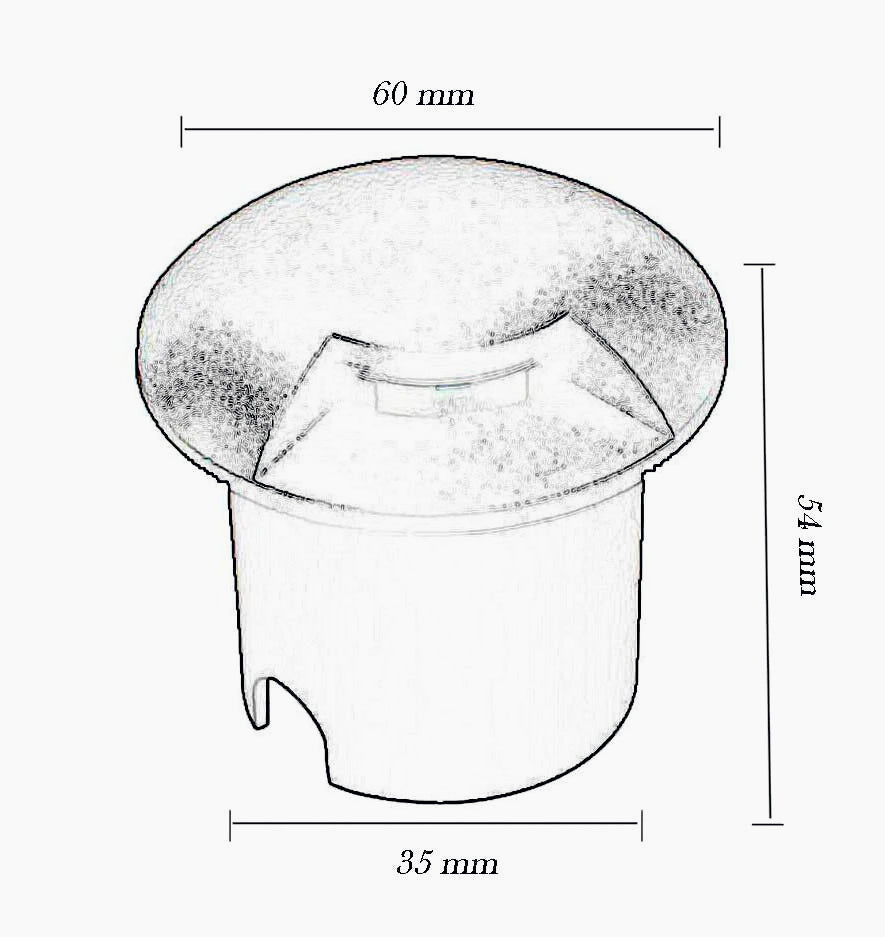 Faretto calpestabile LED 1W – 1 fascio luce esterno vialetti IP67 - ambraled