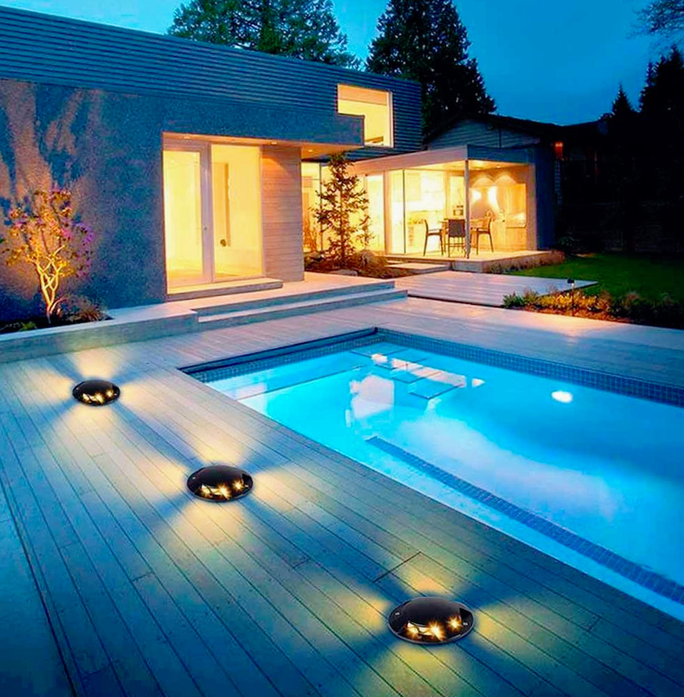 Faretto calpestabile LED 1W – 3 fasci luce esterno vialetti IP67 - ambraled