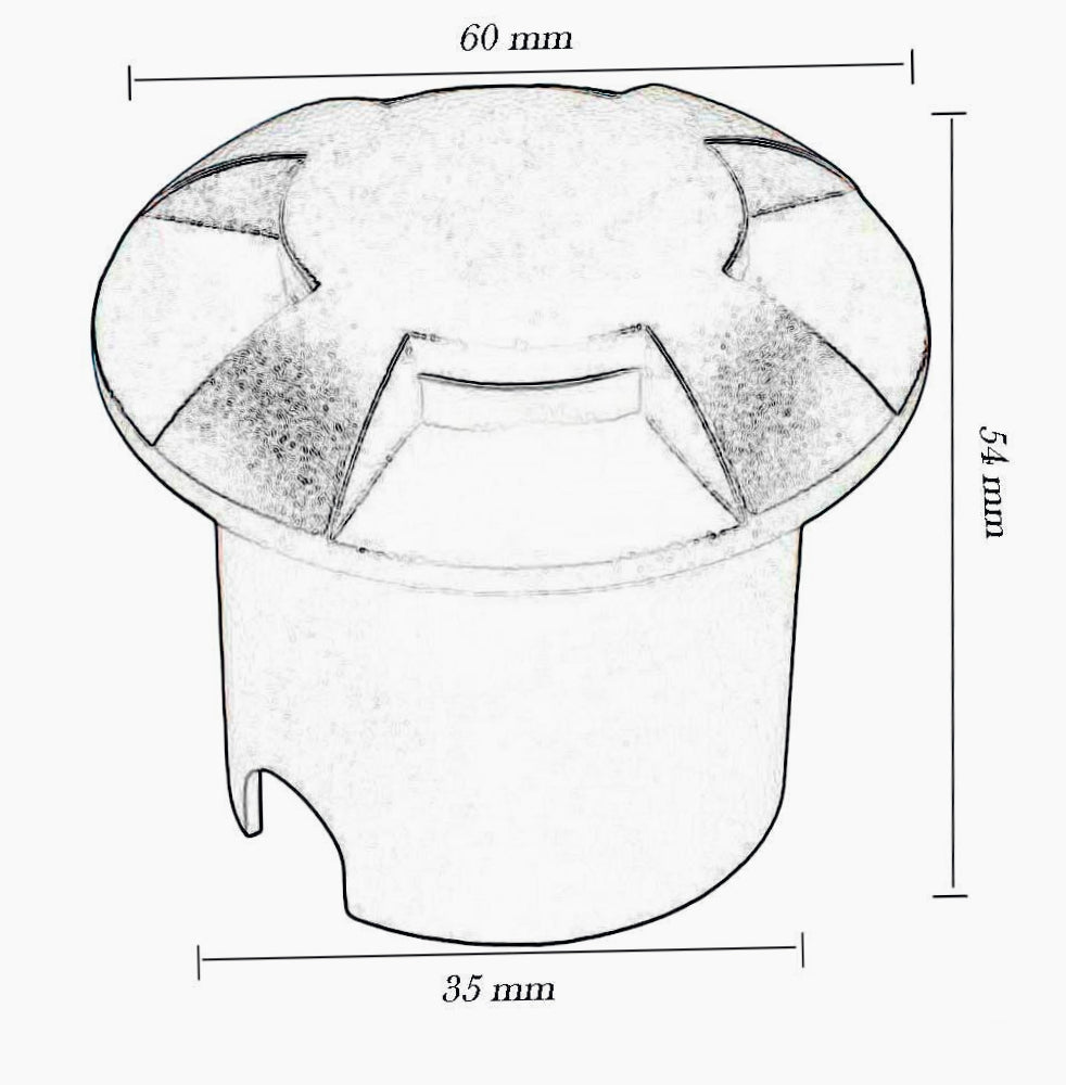 Faretto calpestabile LED 1W – 3 fasci luce esterno vialetti IP67 - ambraled