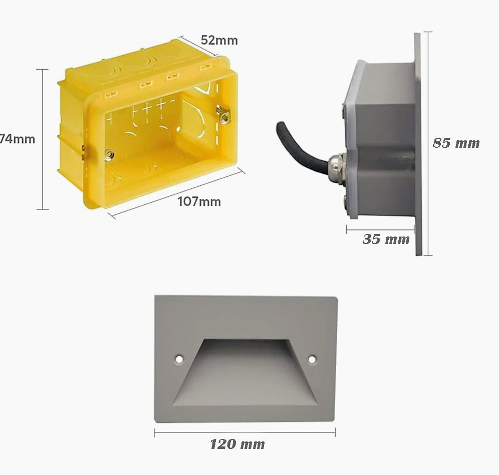 Faretto incasso 503 3W – segnapasso CCT switch IP65 - ambraled