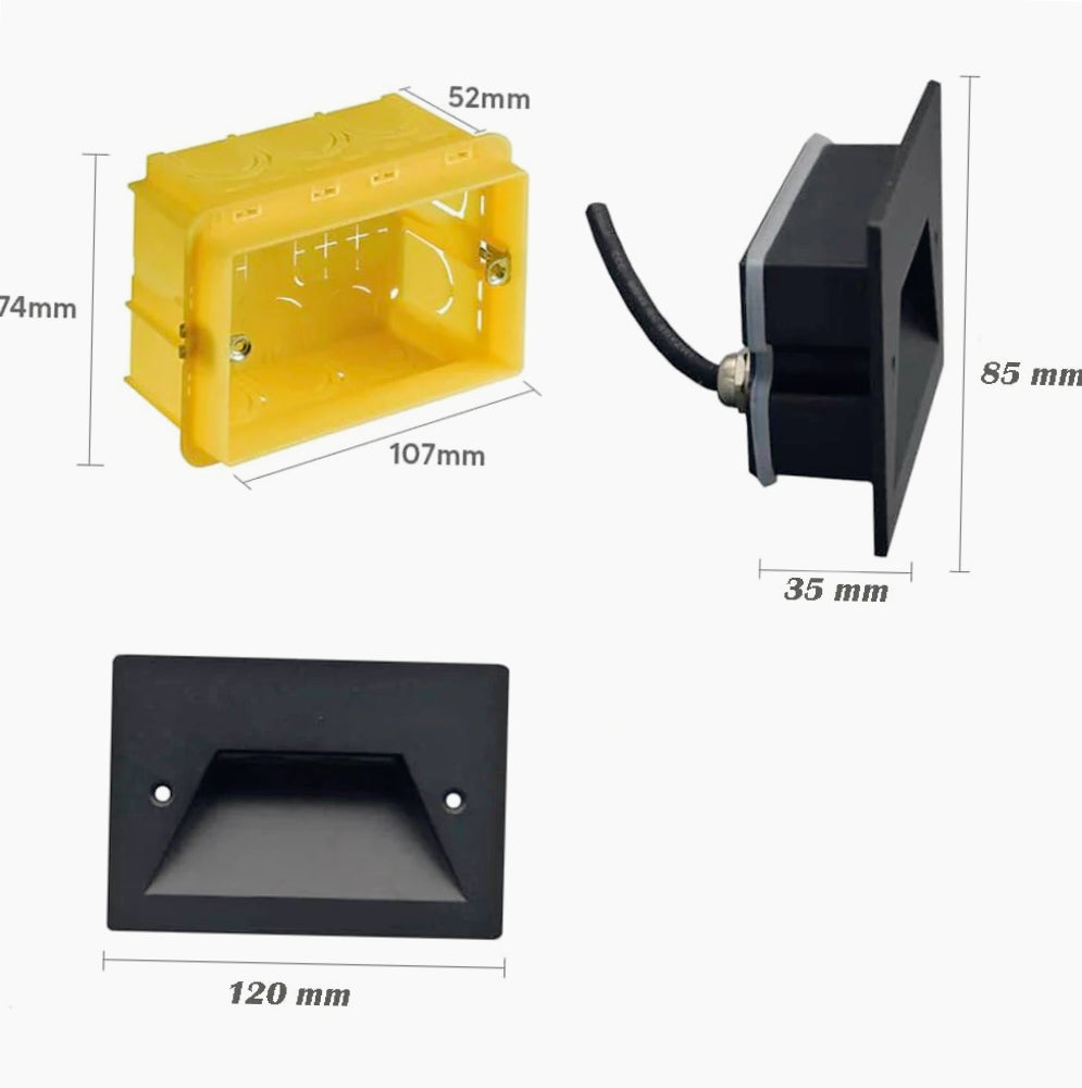 Faretto incasso 503 3W – segnapasso CCT switch IP65 - ambraled