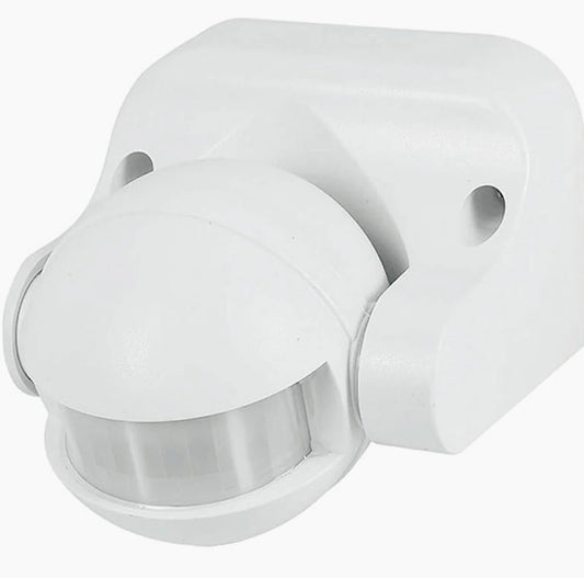 Sensore di movimento a infrarossi da 1200 W, con regolazioni luminose, angolo di copertura 180°, protezione IP44, colore bianco - ambraled