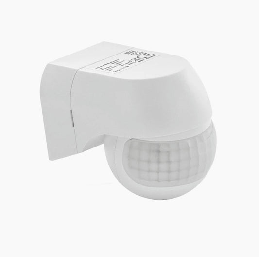 Sensore di movimento a infrarossi per luce fino a 800 W, con regolazioni, angolo di copertura 180° e protezione IP44 - ambraled