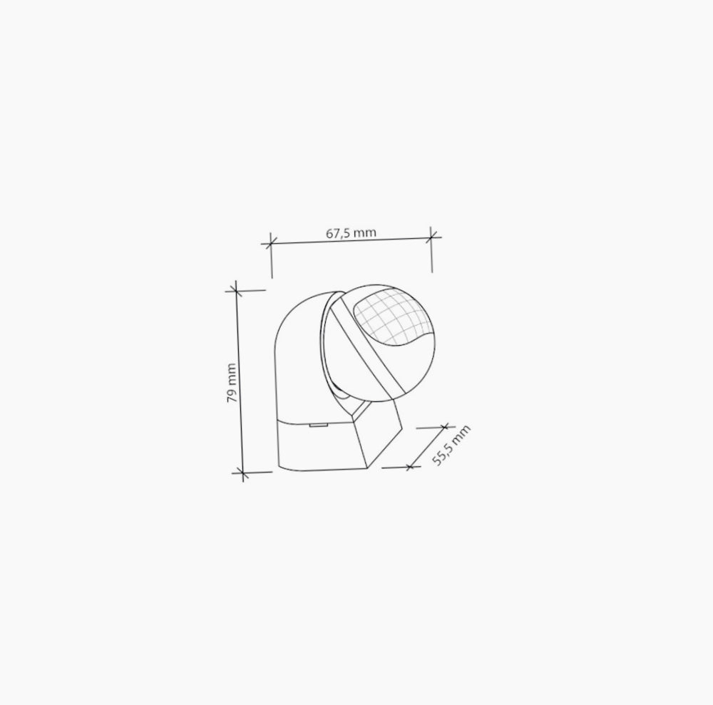 Sensore di movimento a infrarossi per luce fino a 800 W, con regolazioni, angolo di copertura 180° e protezione IP44 - ambraled
