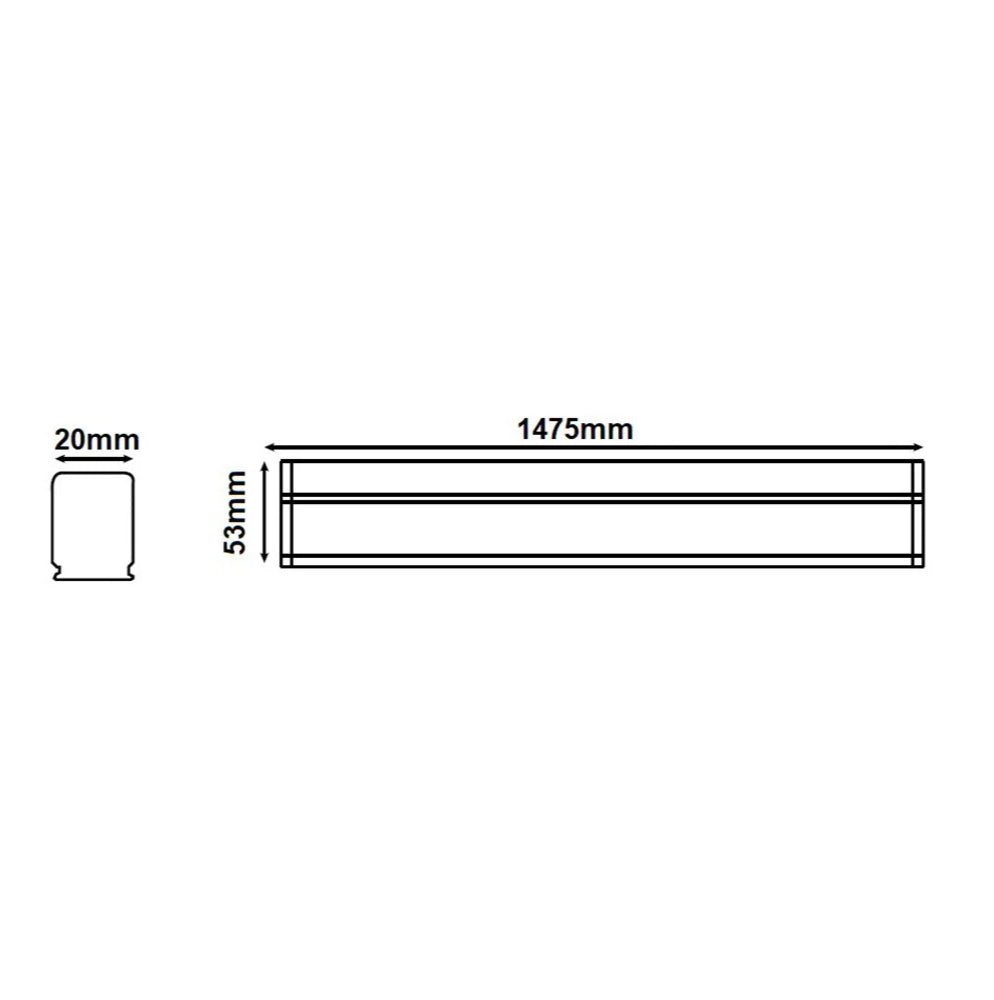 Sottopensile LED plafoniera neon tubo 150 cm – 30W, regolabile, luce continua - ambraled