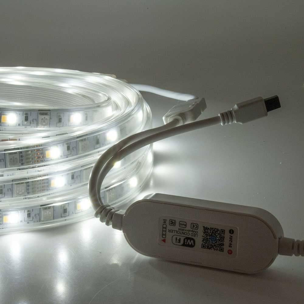 Strip led Smart rgb+ww 5050 5MT controllo app telecomando WI-FI 12V - ambraled