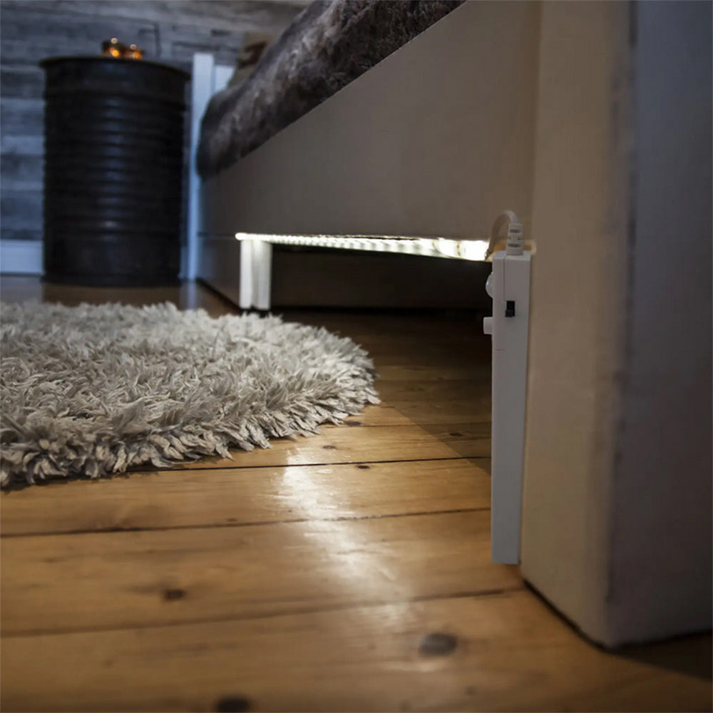 Striscia led con sensore di movimento a infrarossi 3 watt a batteria da 1 metro luce naturale 4000k strip adesiva - ambraled