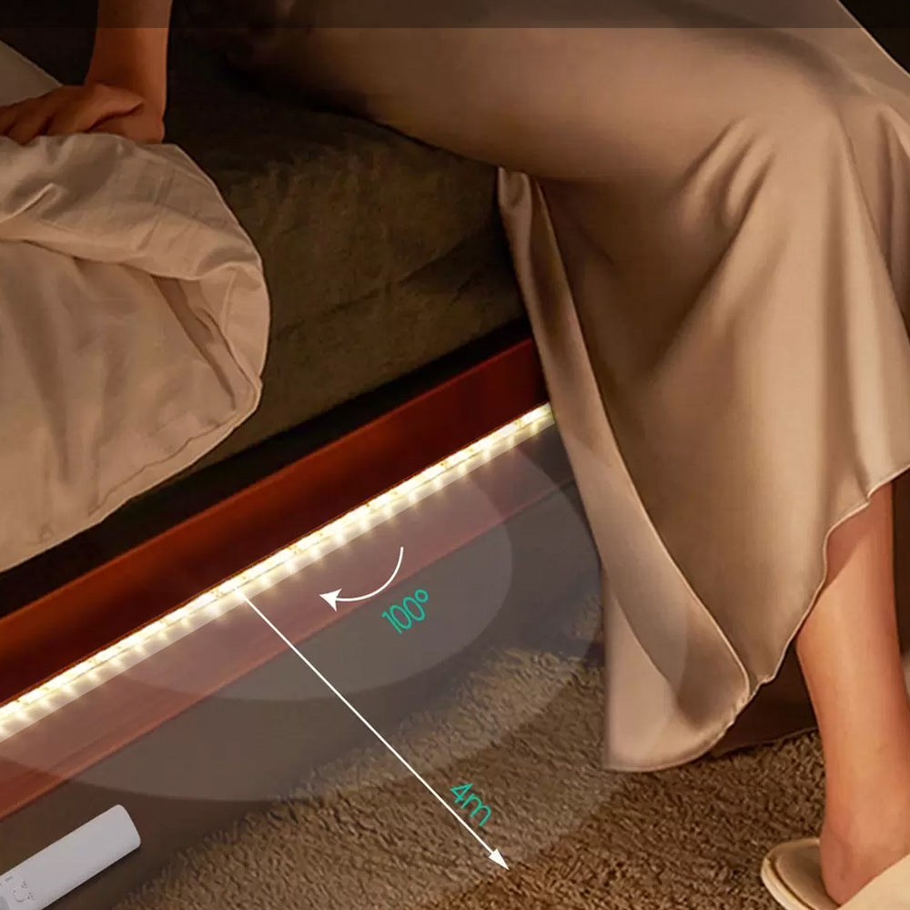 Striscia led con sensore di movimento a infrarossi 3 watt a batteria da 1 metro luce naturale 4000k strip adesiva - ambraled