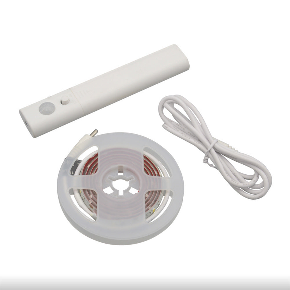 Striscia led con sensore di movimento a infrarossi 3 watt a batteria da 1 metro luce naturale 4000k strip adesiva - ambraled