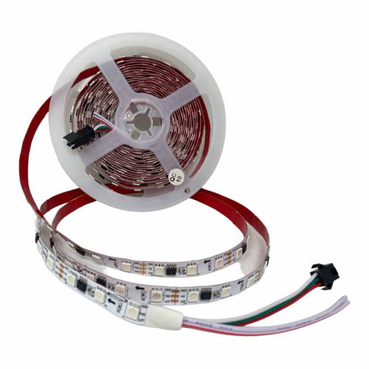Striscia LED RGB indirizzabile 48W 12V 5m con telecomando effetti luce - ambraled