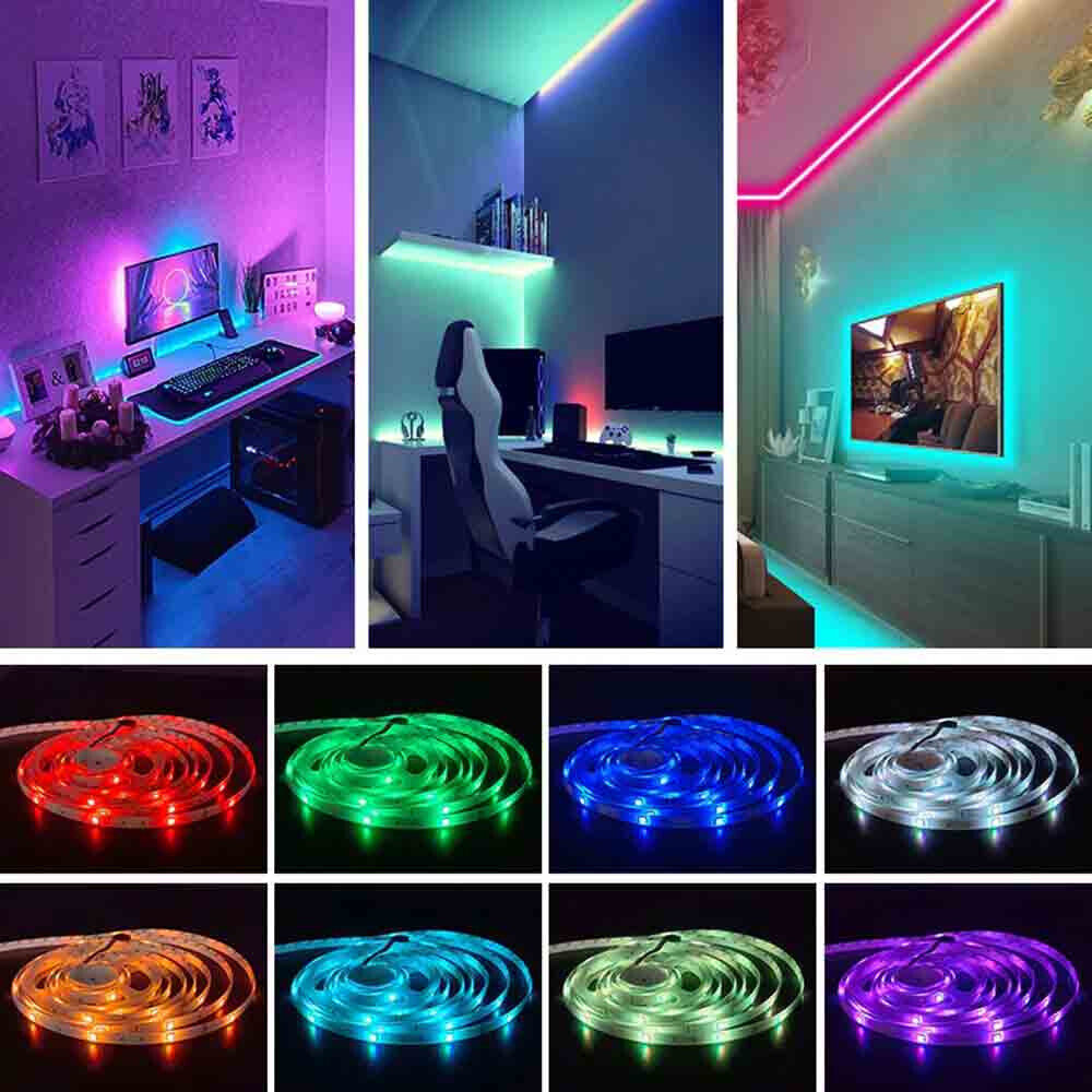 Striscia LED RGB indirizzabile 48W 12V 5m con telecomando effetti luce - ambraled