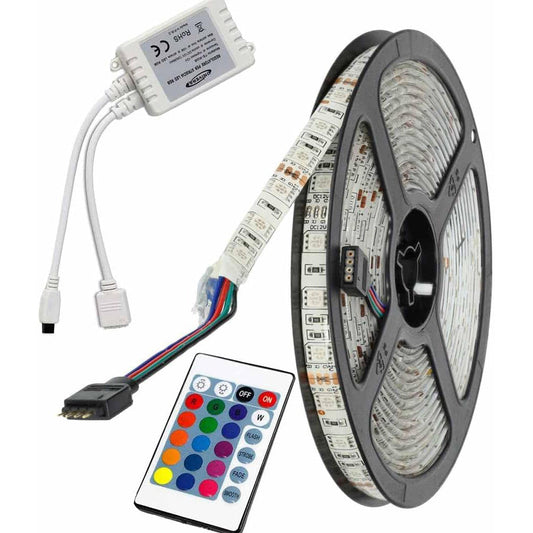 Striscia strip 300 led RGB 35W con telecomando e centralina IP55 - ambraled