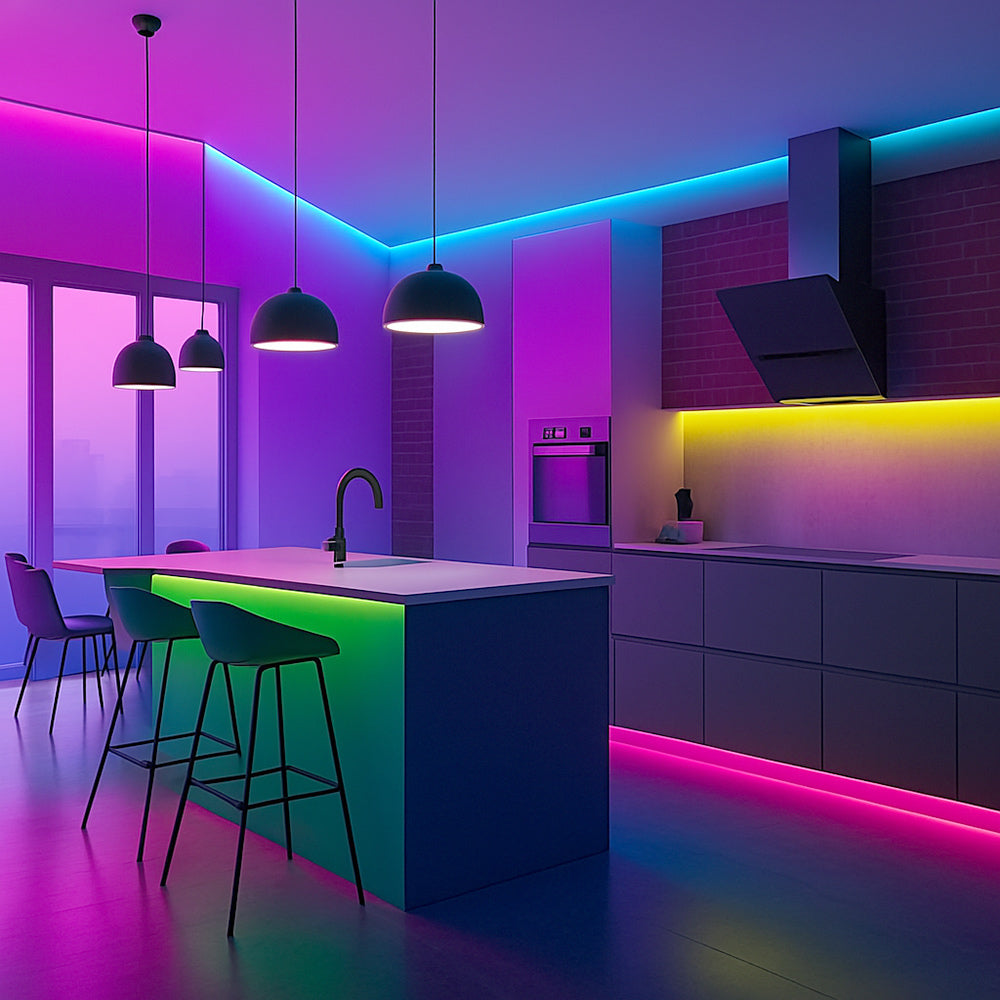 Striscia strip 300 led RGB 35W con telecomando e centralina IP55 - ambraled