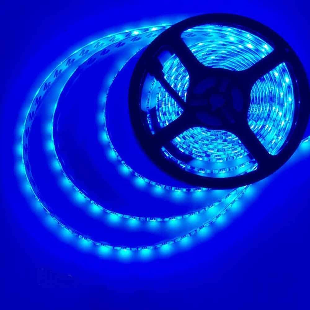 Striscia strip led 2835 flessibile da 5 metri adesiva 600 led luce blu - ambraled