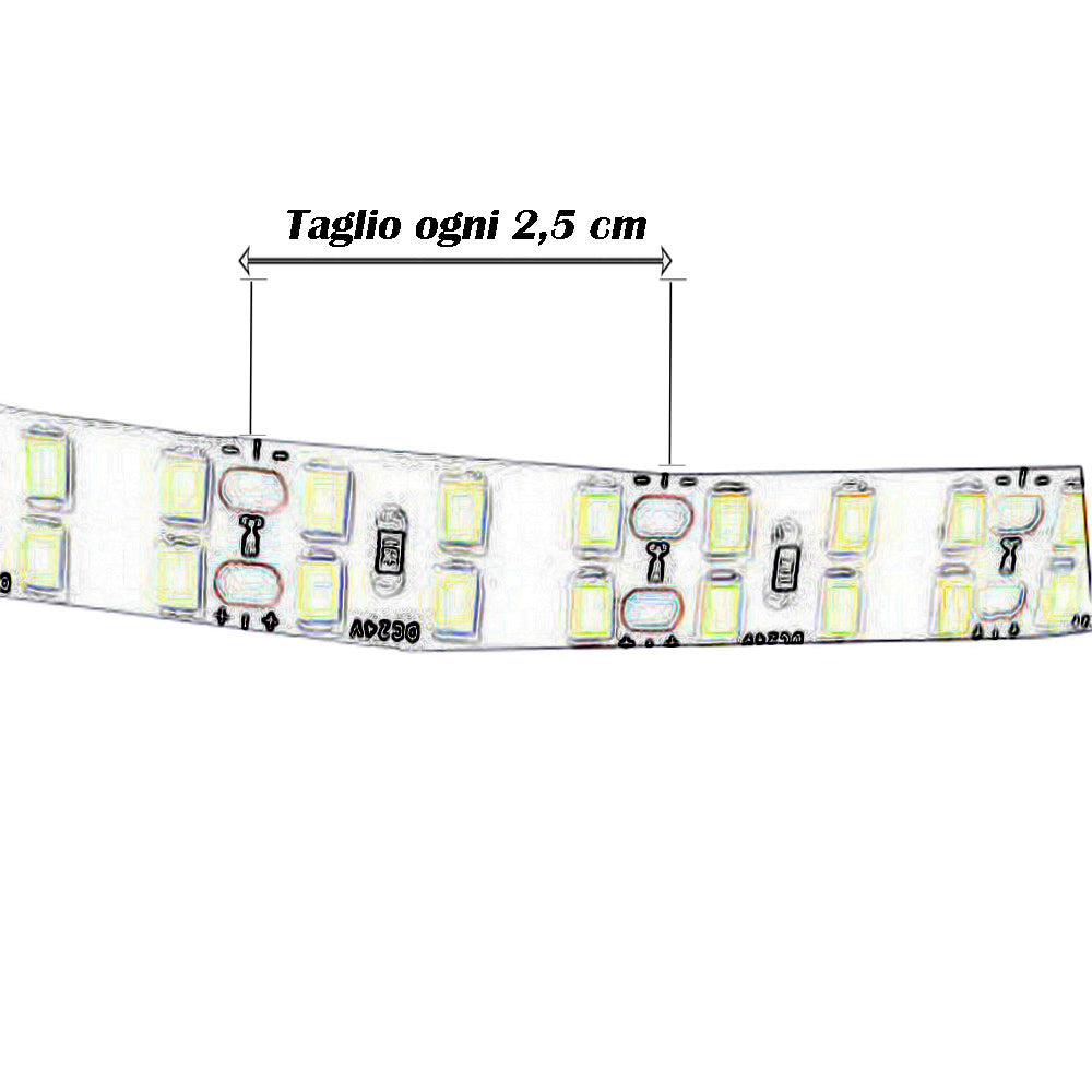 Striscia strip led 2835 24V 10MT 160 watt luce fredda calda naturale - ambraled