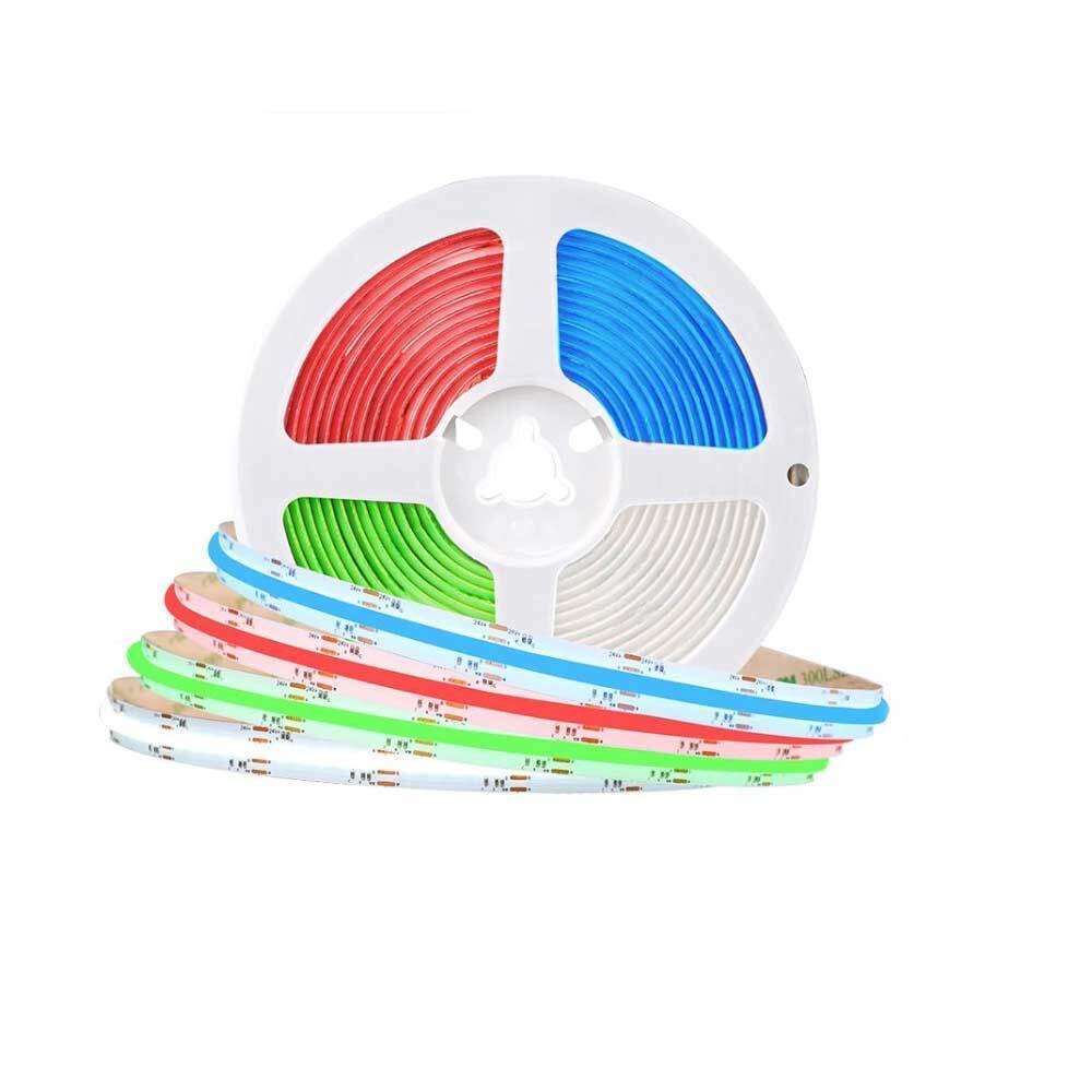 Strip led cob 24v strisci bobina 5 metri 50 watt vari colori - ambraled