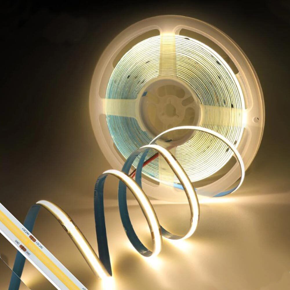 Strip led cob 24v strisci bobina 5 metri 50 watt vari colori - ambraled