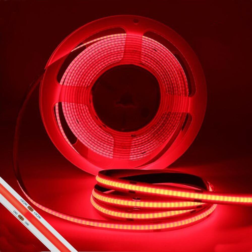 Strip led cob 24v strisci bobina 5 metri 50 watt vari colori - ambraled