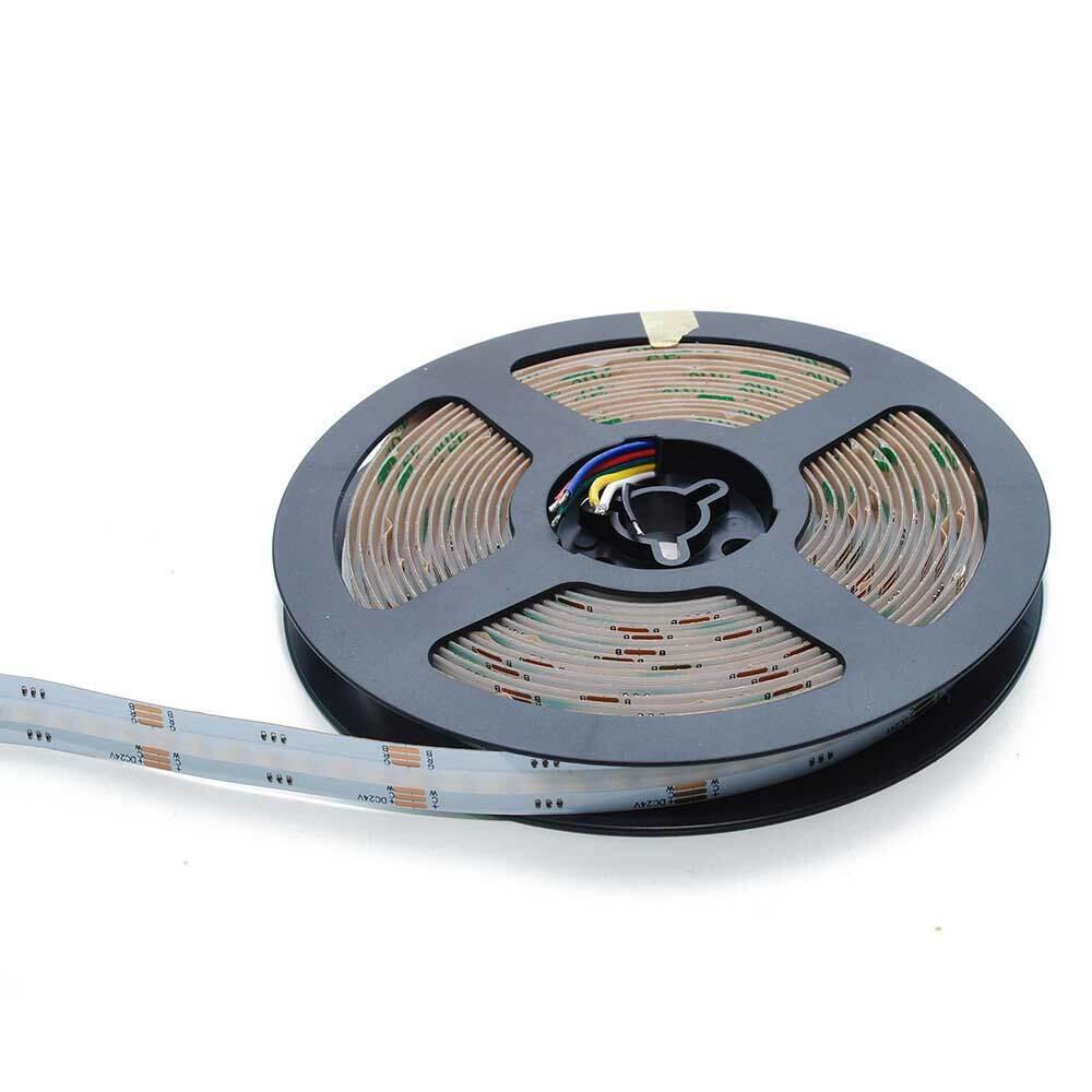 Strip led cob 24v strisci bobina 5 metri 50 watt vari colori - ambraled