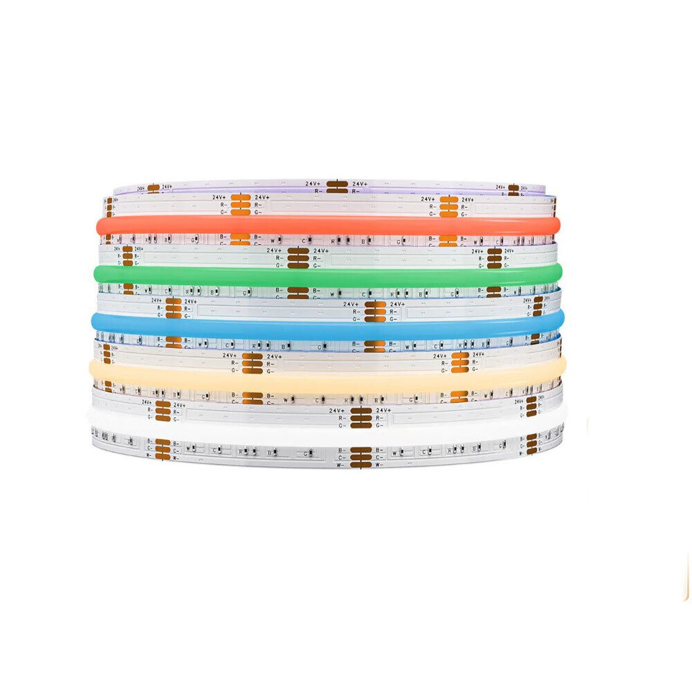 Strip led cob 24v strisci bobina 5 metri 50 watt vari colori - ambraled