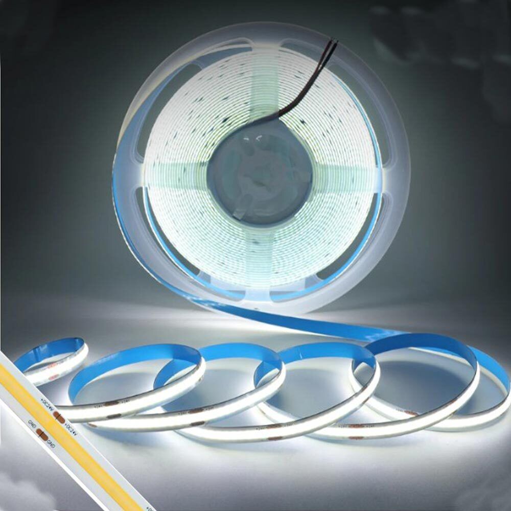 Strip led cob 24v strisci bobina 5 metri 50 watt vari colori - ambraled