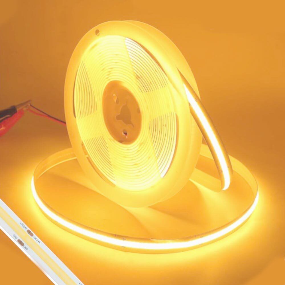 Strip led cob 24v strisci bobina 5 metri 50 watt vari colori - ambraled