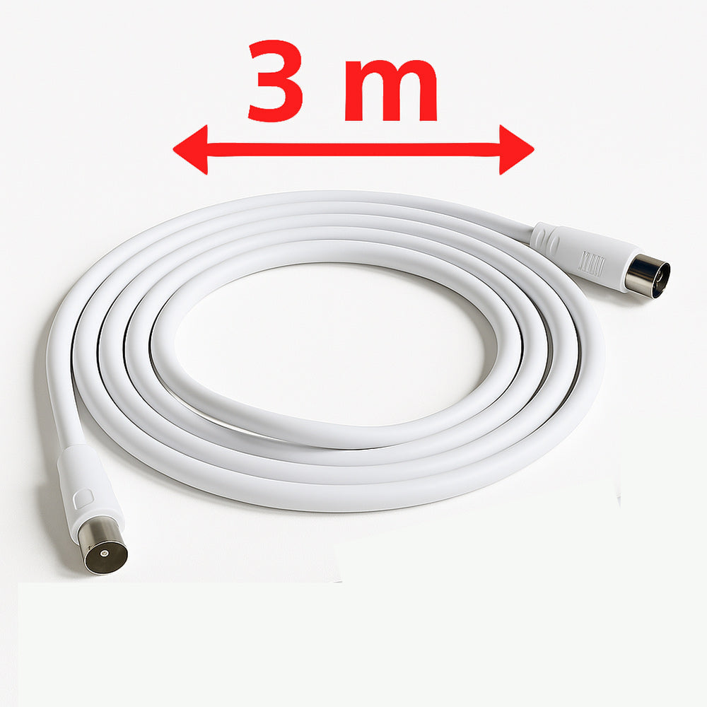 Prolunga antenna coassiale RG59 TV – 1,5m / 3m / 5m / 8m con connettori M/F per segnale digitale video