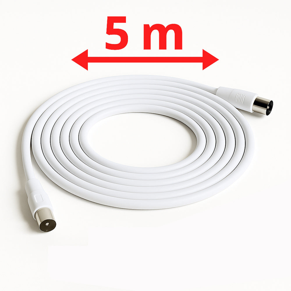 Prolunga antenna coassiale RG59 TV – 1,5m / 3m / 5m / 8m con connettori M/F per segnale digitale video