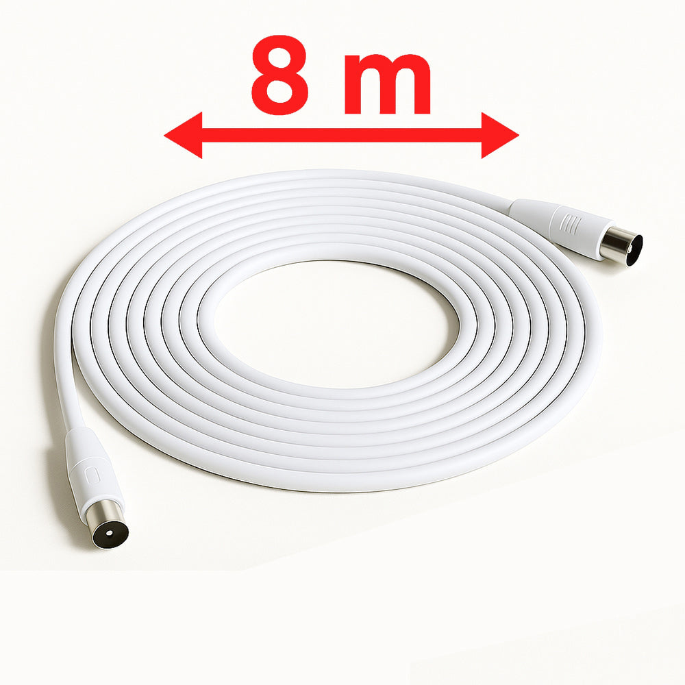 Prolunga antenna coassiale RG59 TV – 1,5m / 3m / 5m / 8m con connettori M/F per segnale digitale video