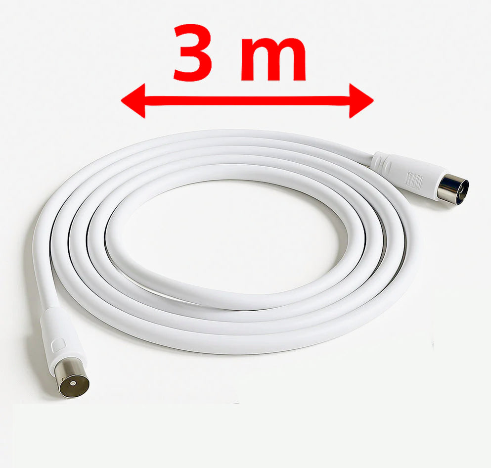 Prolunga antenna coassiale RG59 TV – 1,5m / 3m / 5m / 8m con connettori M/F per segnale digitale video