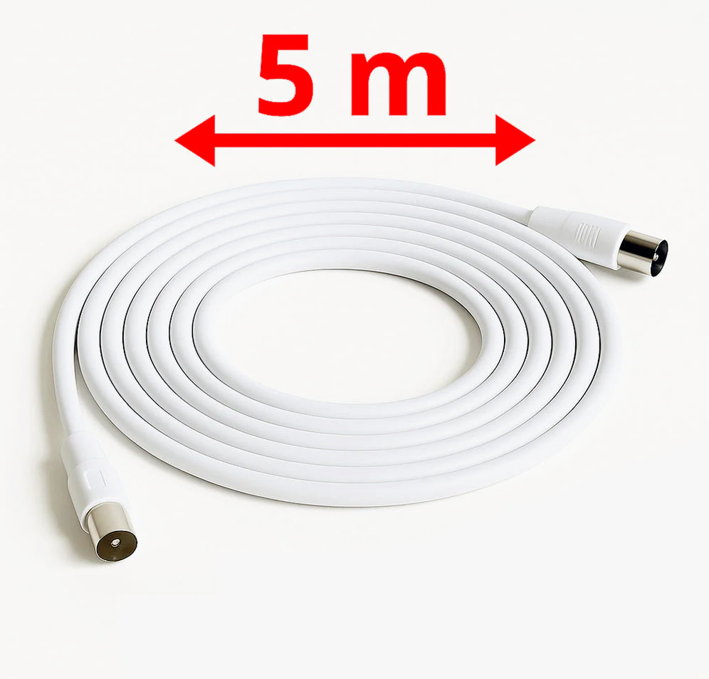 Prolunga antenna coassiale RG59 TV – 1,5m / 3m / 5m / 8m con connettori M/F per segnale digitale video